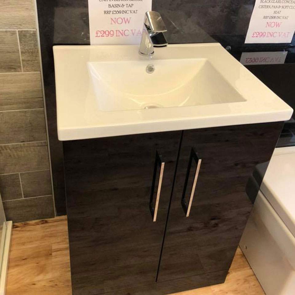 Highlife Lomond free standing unit, basin & tap - Portadown Tiles & Bathrooms showroom in Portadown Northern Ireland