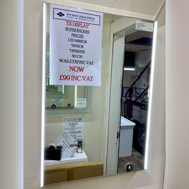 Roper Rhodes Precise LED Mirror with Sensor & Demister 50x70 - Portadown Tiles & Bathrooms showroom in Portadown Northern Ireland