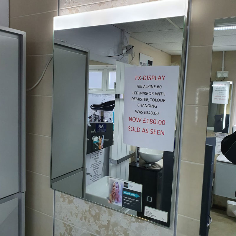 HIB Alpine 60 LED Mirror with demister, colour changing - Portadown Tiles & Bathrooms showroom in Portadown Northern Ireland